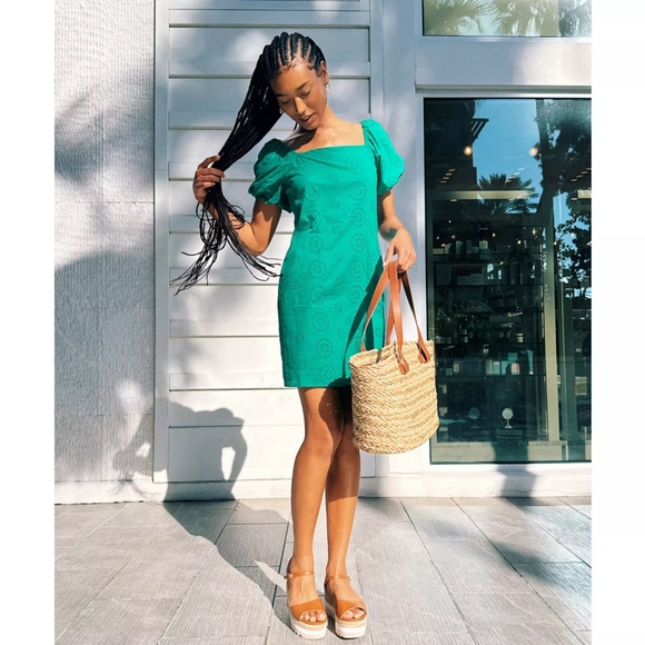 Lauren Conrad Short Puff Sleeve Squareneck Mini Dress - Picture 3 of 11